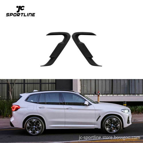 Carbon Fiber Front Fender Side Vent Cover Trims for BMW IX3 G08I 2023